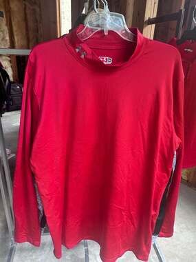 Under Armour Fitted Mock Neck Long Sleeve Shirt Red 3XL